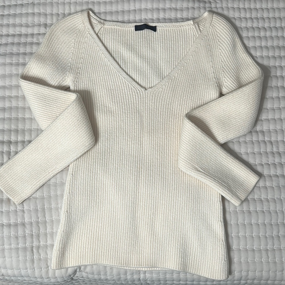 The row cream sweater, V-neck